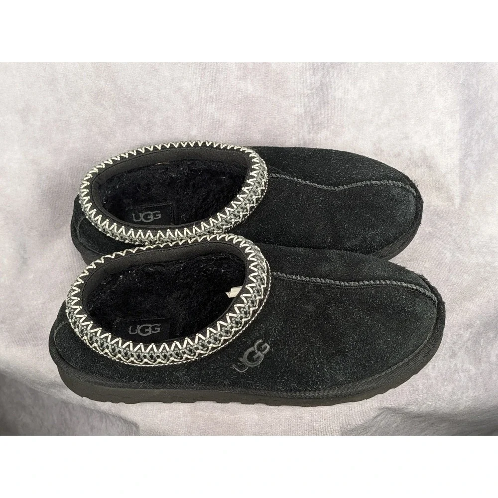 UGG Tasman Black Suede S/N 5950 Mens Slippers Size 7 Slip On Shoes‎